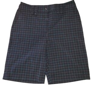 Ladies EP Pro Blue Windowpane Plaid Golf Bermuda Shorts Size 6